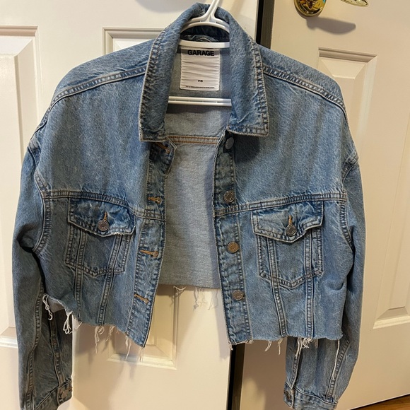 super cute oversized cropped denim jacket - Picture 1 of 4